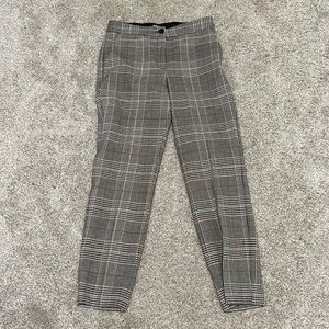 Size 4, express, burnt orange, black, brown, and cream dress pants